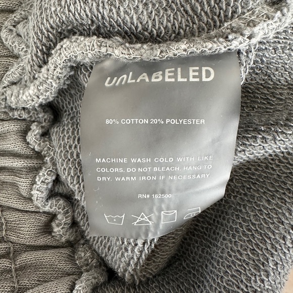 UNLABELED by Anna Petrosian Sweatpants Logo Jogger French Terry Charcoal Gray XL - Picture 11 of 11